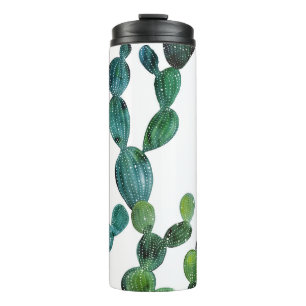 Bouteilles Isothermes Cactus Craze : Tendance de l'aquarelle tropicale