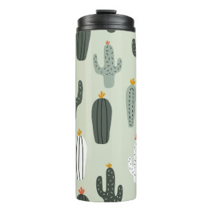 Bouteilles Isothermes Cactus mignons sans couture motif, arrière - plan