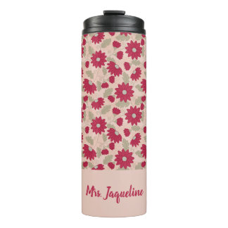 Bouteilles Isothermes Cadeau de l’enseignant personnalisé, marguerites r