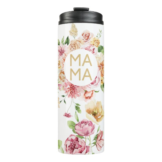 Bouteilles Isothermes Cadeau de la Fête des Mères Floral Mama (Devant)