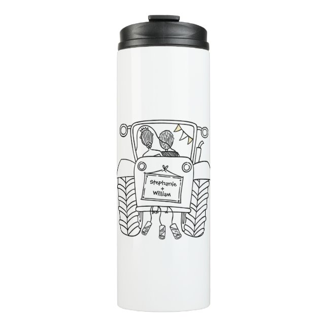 Bouteilles Isothermes Cadeau de Mariage campagnard de tracteur personnal (Devant)