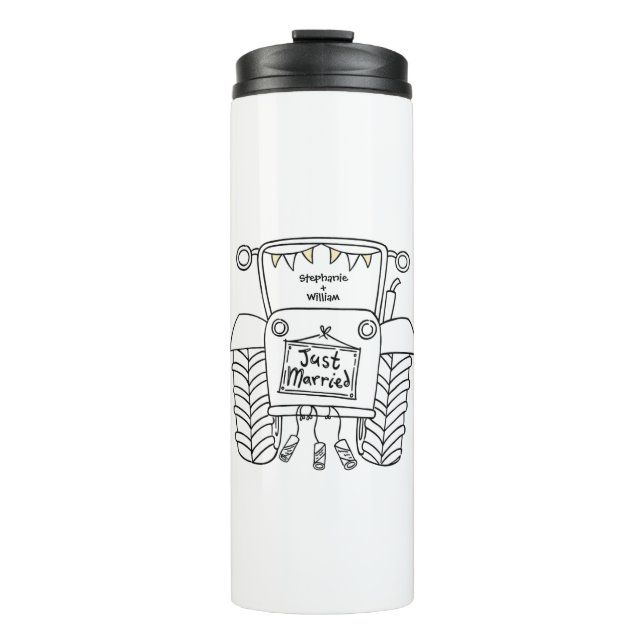 Bouteilles Isothermes Cadeau de Mariage campagnard de tracteur personnal (Devant)