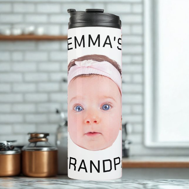 Bouteilles Isothermes Cadeau grand-père, Visage bébé personnalisé, Cadea (Créateur téléchargé)