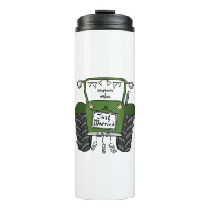 Bouteilles Isothermes Cadeau personnalisé Mariage campagnard tracteur ve