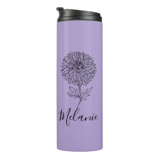 Bouteilles Isothermes Cadeau personnalisé septembre Aster Flower pour la