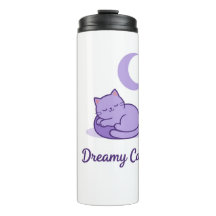 Cadeau Tasse de Voyage Chat Violet Mignon Lune