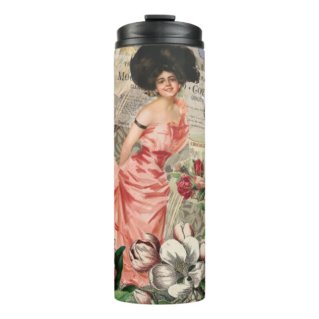 Bouteilles Isothermes Café Lady Victorian Femme Rose Classy (Devant)