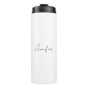 Bouteilles Isothermes Calligraphie Elégant Noir Blanc Plaine Nom simple