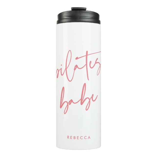 Bouteilles Isothermes Calligraphie rose moderne entraînement Gym Pilates (Devant)