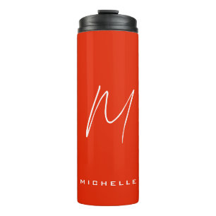 Bouteilles Isothermes Calligraphie stylisé blanc rouge monogramme votre 