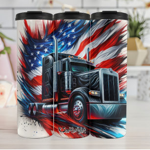 Bouteilles Isothermes Camion émergeant du drapeau américain