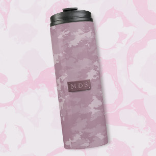 Bouteilles Isothermes Camo rose Moderne Camouflage Monogramme Élégant