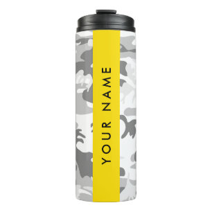 Bouteilles Isothermes Camouflage neige hivernale grise Personnalisez vot