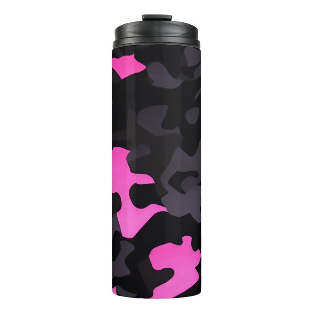 Bouteilles Isothermes Camouflage rose et noir (Devant)