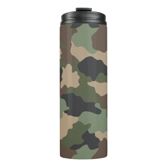 Bouteilles Isothermes Camouflage Woodland Camo Khaki Tan Black (Devant)