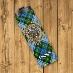 Bouteilles Isothermes Campbell Crest au-dessus de Tartan