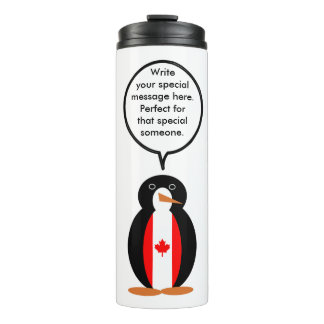 Bouteilles Isothermes Canadian Flag Talking Ms. Penguin Personalize Text