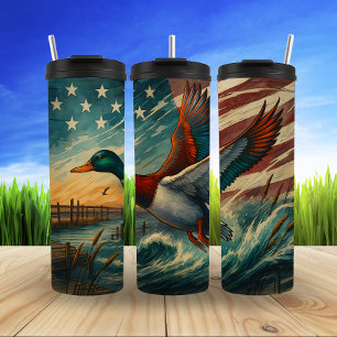 Bouteilles Isothermes Canard en flammes, Drapeau américain Sky