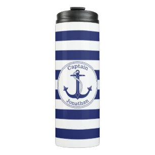 Bouteilles Isothermes Capitaine nautique Personalized de bleu marine