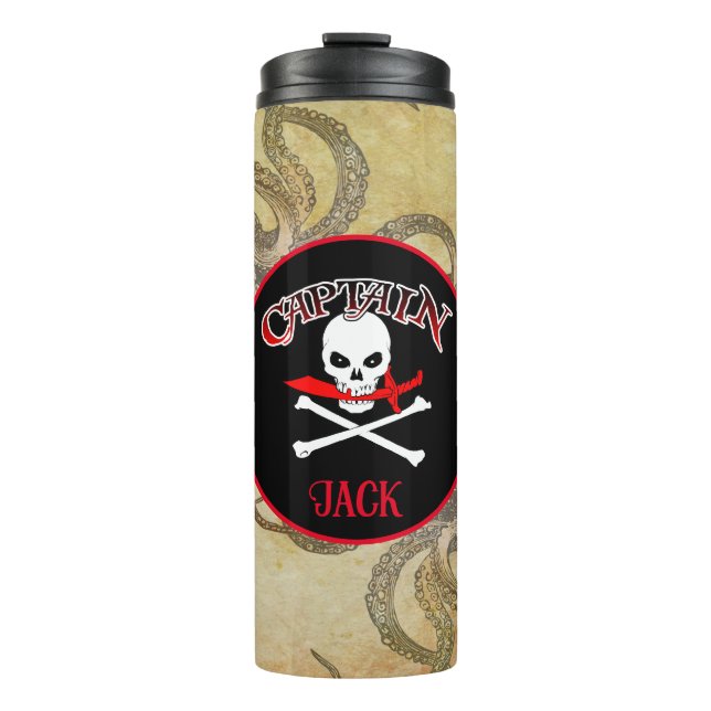 Bouteilles Isothermes Capitaine pirate personnalisée (Devant)