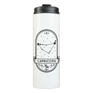 BOUTEILLES ISOTHERMES CAPRICORNE DE CONSTELLATION DE BADGE ZODIAC