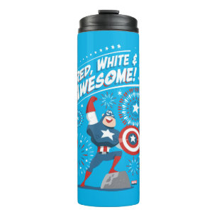 Bouteilles Isothermes Captain America "Rouge, Blanc et Incroyable !"