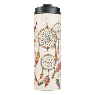 Bouteilles Isothermes Capteur de rêve bohème avec perles et plumes, se