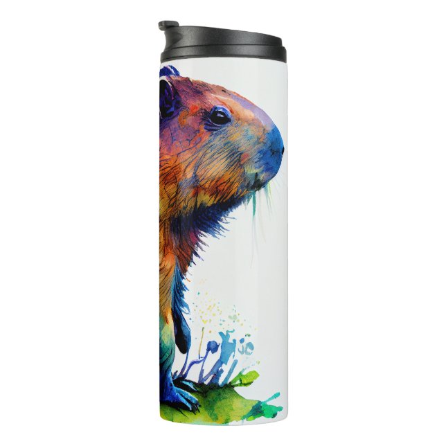Bouteilles Isothermes Capybara Tumbler Wrap Sublimation Designs (Tourné sur la droite)