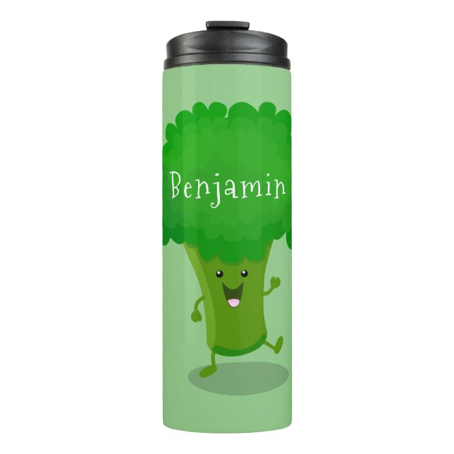 Bouteilles Isothermes Caricature de brocoli dansant Cute kawaii (Devant)