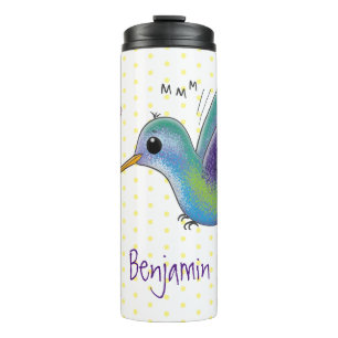 Bouteilles Isothermes Caricature de colibri d'abeille mignonne