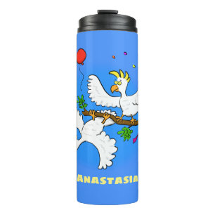 Bouteilles Isothermes Caricature d'oiseaux de cockatoo amusante