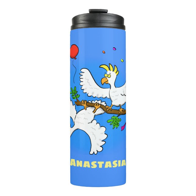 Bouteilles Isothermes Caricature d'oiseaux de cockatoo amusante (Devant)