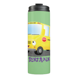 Bouteilles Isothermes Caricature du bus scolaire jaune joyeux