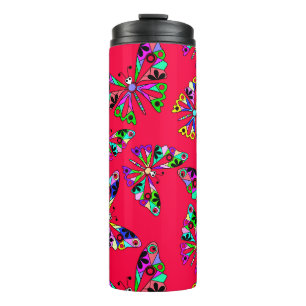 Bouteilles Isothermes Caricature mignonne sans couture col motif papillo