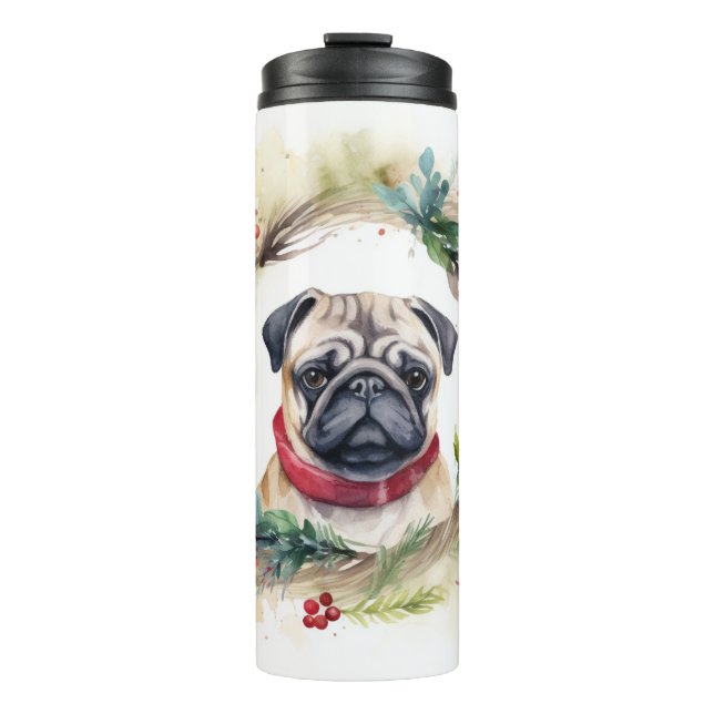 Bouteilles Isothermes Carlin Noël Wreath Festive Pup (Devant)