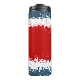 Bouteilles Isothermes Carré de liberté patriotique rouge blanc et bleu