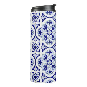 Bouteilles Isothermes Carrelage bleu et blanc Talavera Look Tumbler ther