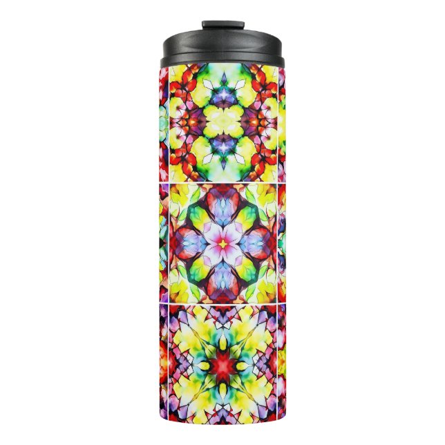 Bouteilles Isothermes Carrelage méditerranéen, Carreaux d'encre d'alcool (Devant)