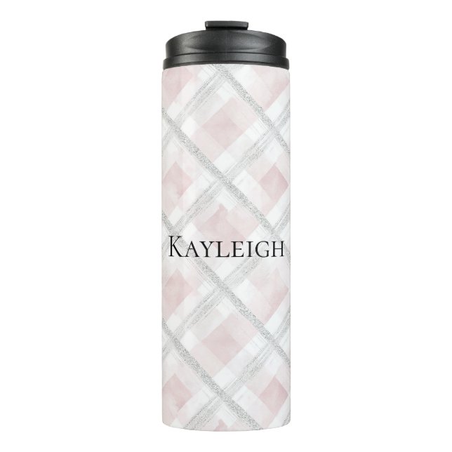 Bouteilles Isothermes Carrés de Parties scintillant en argent rose blanc (Devant)