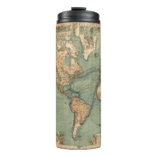 Bouteilles Isothermes Carte vintage du monde antique