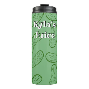 Bouteilles Isothermes Cartoon vert texte personnalisé - Motif simple