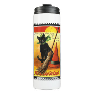 Bouteilles Isothermes Casquette des sorcières assis de Halloween Kitty