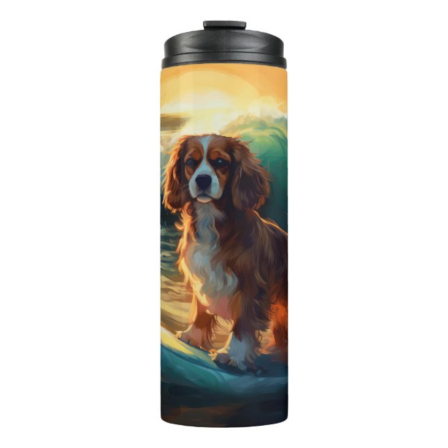 Bouteilles Isothermes Cavalier King Beach Surf Peinture (Devant)