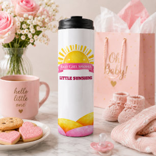 Bouteilles Isothermes Célébration Moderne de Baby Shower Rose Pâle Sunsh