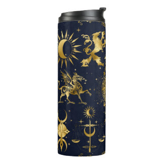 Bouteilles Isothermes Céleste Tumbler Bleu & Or Idée cadeau de Noël