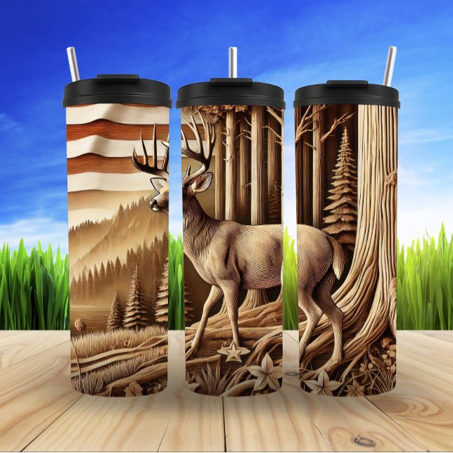 Bouteilles Isothermes Cerf Majestic dans la forêt de Serene (Créateur téléchargé)