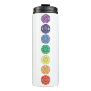 Bouteilles Isothermes Chakra Mandala Multi Color Thermal Tumbler