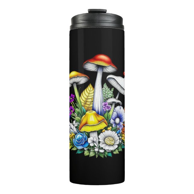 Bouteilles Isothermes Champignons et fleurs magiques (Devant)