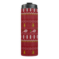 Chandail de Noël de Tennis Motif tricoté Rouge Noë