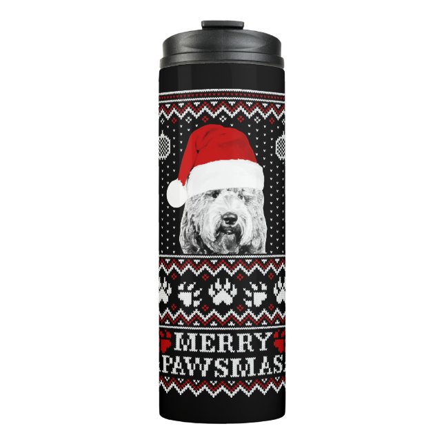 Bouteilles Isothermes Chandail de Noël moche pour amoureux de Labradoodl (Devant)